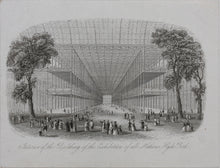 Load image into Gallery viewer, Joseph Thomas Wood, publisher. Interior of the Building of the Exhibition of all Nations Hyde Park. Enamel card. Circa 1851.
