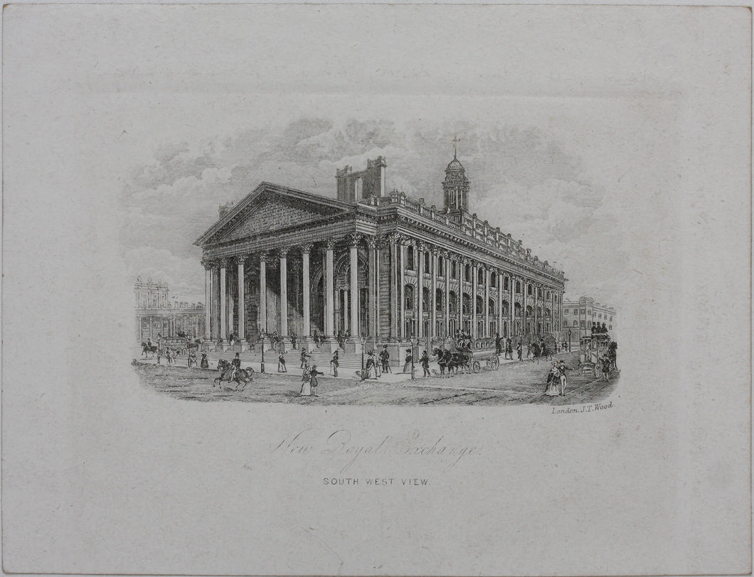 Joseph Thomas Wood, publisher. New Royal Exchange. Enamel card. Circa 1851.
