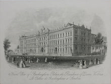 Load image into Gallery viewer, Joseph Thomas Wood, publisher. Front View of Buckingham Palace the Residence of Queen Victoria. Enamel card. Circa 1851.
