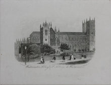 Load image into Gallery viewer, Joseph Thomas Wood, publisher. Westminster Abbey. Enamel card. Circa 1851.
