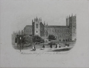 Joseph Thomas Wood, publisher. Westminster Abbey. Enamel card. Circa 1851.