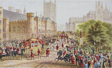 Load image into Gallery viewer, Abraham Le Blond. Her Majesty opening Parliament. Baxter print. Circa 1852.

