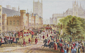 Abraham Le Blond. Her Majesty opening Parliament. Baxter print. Circa 1852.