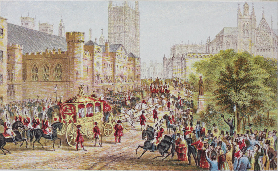 Abraham Le Blond. Her Majesty opening Parliament. Baxter print. Circa 1852.