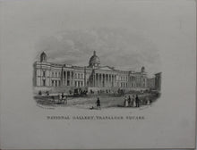 Load image into Gallery viewer, Joseph Thomas Wood. National Gallery. Trafalgar Square. Enamel card. Circa 1851.

