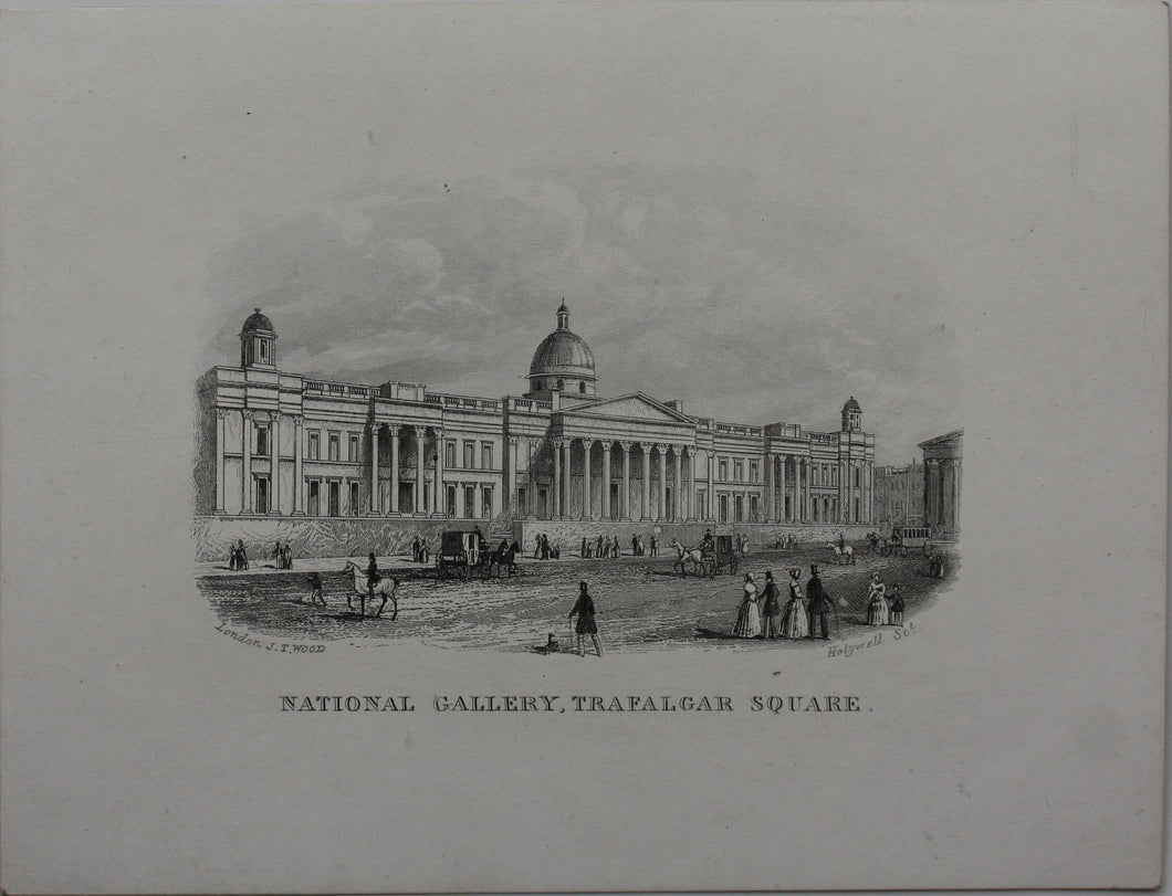 Joseph Thomas Wood. National Gallery. Trafalgar Square. Enamel card. Circa 1851.