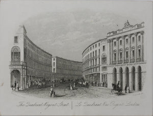 Joseph Thomas Wood, publisher. The Quadrant. Regent Street. Enamel card. Circa 1851.