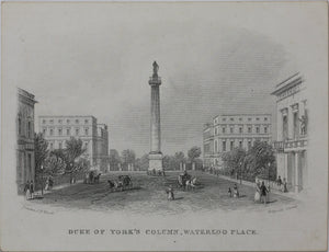 Joseph Thomas Wood, publisher. Duke of Yorks Column Waterloo Place. Enamel card. Circa 1851.