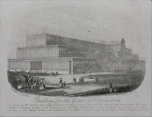 Joseph Thomas Wood. Building for the Great Exhibition 1851. Enamel card. Circa 1851.
