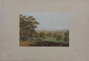 George Baxter. View from Windsor Forest. Baxter print. 1850.