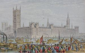Abraham Le Blond . The New Houses of Parliament. Baxter print. 1852.