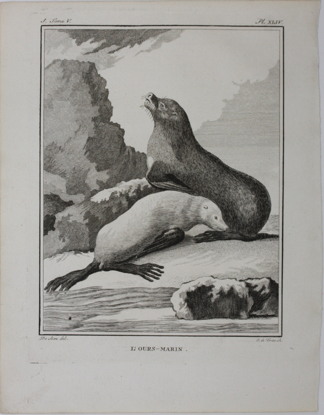 Jacques de Sève, after. L'Ours-Marin. Engraved by O. de Vries. 1785.