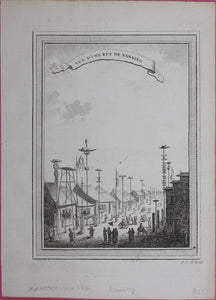Pierre-Quentin Chedel. Vue D'Une Rue De Nanking. Engraving. 1748.