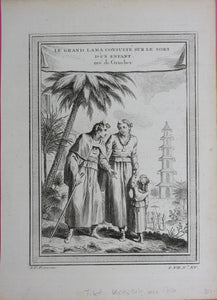 Le Grand Lama consulté sur le Sort d'un Enfant tiré de Grueber. Engraved by Nicolas Dauphin de Beauvais. 1749.