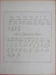 Trois Alphabeth Siamois & Trois Alphabeth Balis. Set of three engravings 1751.