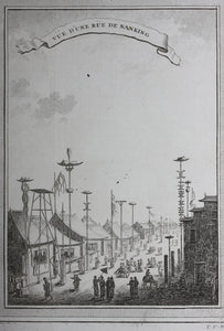 Pierre-Quentin Chedel. Vue D'Une Rue De Nanking. Engraving. 1748.