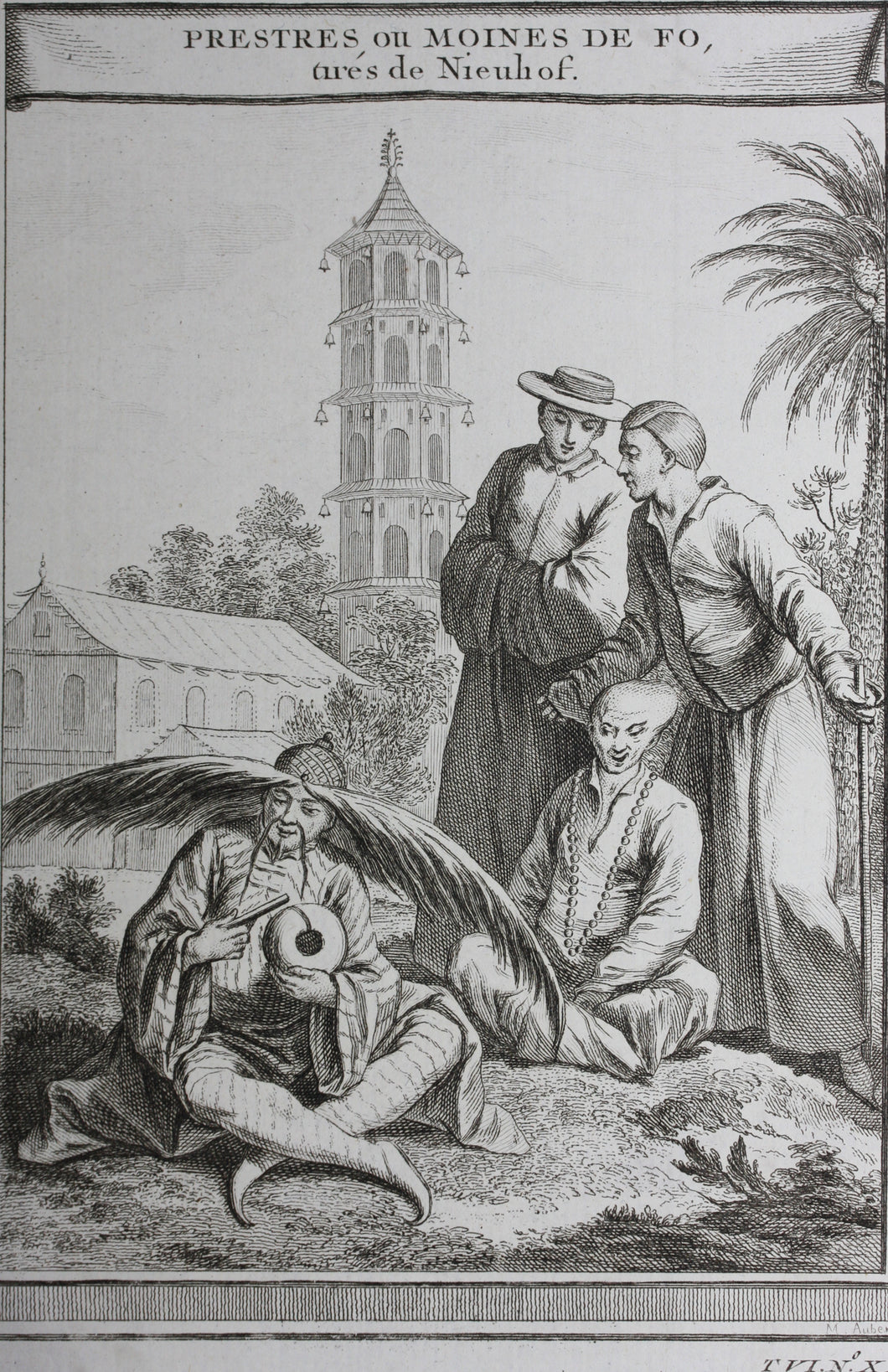 Johan Nieuhof, after. Prestres ou Moines de Fo. Engraving by Michel Aubert. 1748.