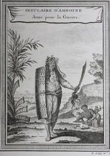 Load image into Gallery viewer, Insulaire D&#39;Amboine Arme pour la Guerre. Engraving. 1750.
