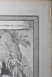 Cano, after. Differentes sortes de fakirs. Engraving. 1752.
