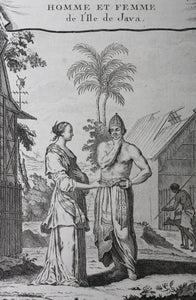 Homme et Femme de l'Île de Java. Engraving. 1750.