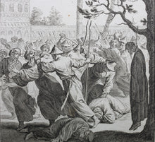 Load image into Gallery viewer, Johan Nieuhof, after. Mort du dernier Empereur Chinois de la Race de Ming en 1644. Engraved by Nicolas Dauphin de Beauvais. 1749.
