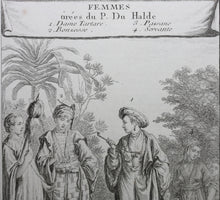 Load image into Gallery viewer, Femmes tirées du P. Du Halde. Engraved by Nicolas Dauphin de Beauvais. 1749.
