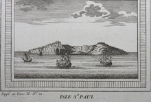 Load image into Gallery viewer, Isle d&#39;Amsterdam. Isle St. Paul. Engraving. 1761.
