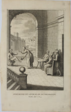 Load image into Gallery viewer, Augustin Calmet. Ceremonie du Levirat, ou du Deshausse. Engraving. 1728.

