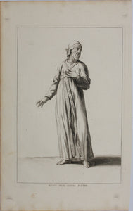 Augustin Calmet. Habit d'un simple prêtre. Engraving. 1722.
