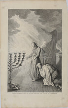Load image into Gallery viewer, Augustin Calmet. David consultant le grand prêtre par l&#39;urim et thummim. Engraving. 1722.
