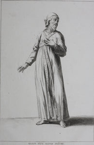 Augustin Calmet. Habit d'un simple prêtre. Engraving. 1722.