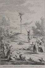Load image into Gallery viewer, Augustin Calmet. Serpent d&#39;Airain élevé par Moïse dans le Désert. Engraving. 1728.
