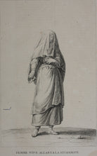 Load image into Gallery viewer, Augustin Calmet. Femme Juive allant a la Synagogue. Engraving. 1728.
