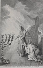 Load image into Gallery viewer, Augustin Calmet. David consultant le grand prêtre par l&#39;urim et thummim. Engraving. 1722.
