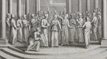 Load image into Gallery viewer, Augustin Calmet. Onction, et sacre des Rois d&#39;Israël, et de Juda. Engraving. 1728.
