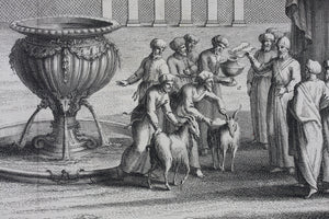 Augustin Calmet. Cérémonies de l'Expiration solemnelle.  Engraving. 1728.