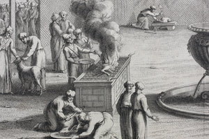 Augustin Calmet. Cérémonies de l'Expiration solemnelle.  Engraving. 1728.