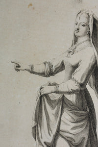 Augustin Calmet. Femme Juive avec son voile, et ses riches parures. Engraving. 1722.