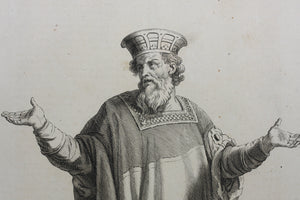 Augustin Calmet. Melchisédech en Habit Royal. Engraving. 1722.
