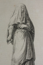 Load image into Gallery viewer, Augustin Calmet. Femme Juive allant a la Synagogue. Engraving. 1728.
