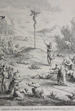 Load image into Gallery viewer, Augustin Calmet. Serpent d&#39;Airain élevé par Moïse dans le Désert. Engraving. 1728.
