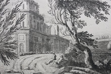 Load image into Gallery viewer, John Boydell. Landscape with ruins and the courting couple. Etching 1744.
