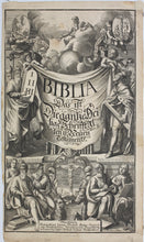 Load image into Gallery viewer, Joseph von Montalegre. Engraved frontispiece from Dietenberger&#39;s Sacra Biblia. Circa 1705.
