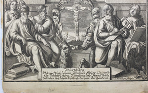 Joseph von Montalegre. Engraved frontispiece from Dietenberger's Sacra Biblia. Circa 1705.