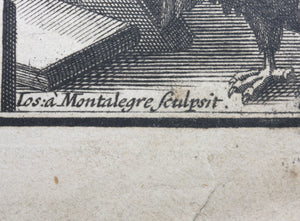Joseph von Montalegre. Engraved frontispiece from Dietenberger's Sacra Biblia. Circa 1705.