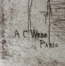 Load image into Gallery viewer, Alonzo C. &quot;A. C.&quot; Webb. Paris of Mather Tower Chicago. Etching. Circa 1930.
