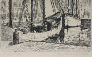 May Petrea Theilgaard Watts. Lugano Lake. Engraving. Circa 1925.