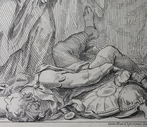 Antonio Domenico Gabbiani after. Jael and Sisera. Etching by Giovanni Battista Cipriani. 1762.