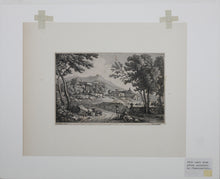 Load image into Gallery viewer, Jan Frans van Bloemen (Orizzonte), after. Italianate landscape with portico and church. Engraved by R. L. M. Béguyer de Chancourtois. Late 18th Century.
