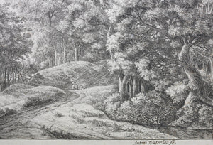 Anthonie Waterloo. Two Men in a Hollow. Etching. 1640-1690.